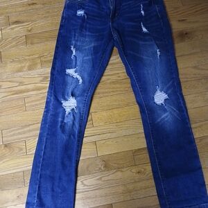 Distressed Blue Women's Jeans W16 Ins 10 L 30
